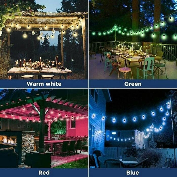 Solar-Lichterkette mit LED-Kugeln – Wetterfest und warmweiss