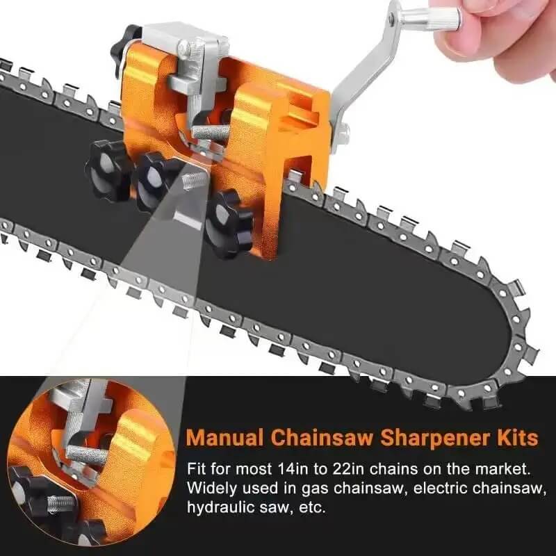 Kettensägen-Schärfgerät Set mit Hartmetall-Schneidern