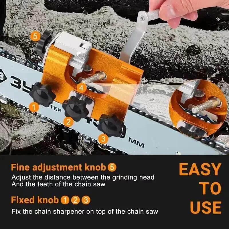 Kettensägen-Schärfgerät Set mit Hartmetall-Schneidern