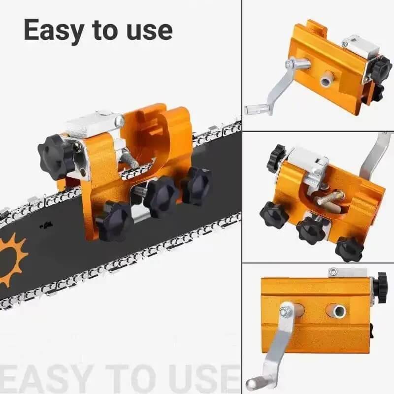 Kettensägen-Schärfgerät Set mit Hartmetall-Schneidern