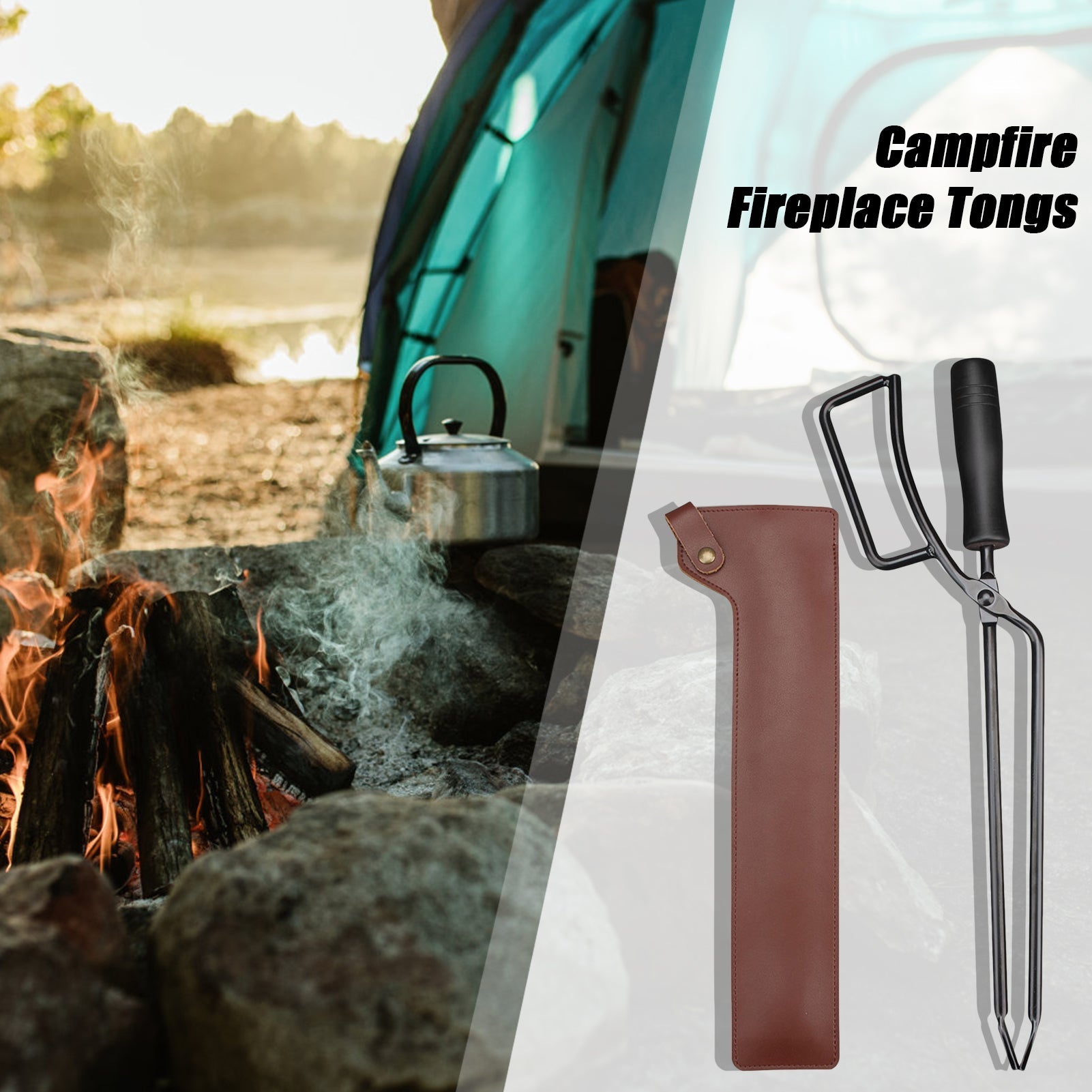 Feuerzange mit Lederscheide – Robuste Grillzange