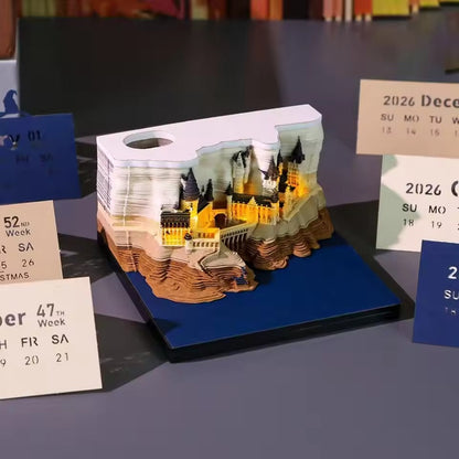 3D Hogwarts Schloss-Kalender | Magischer Advent mit sanftem Licht