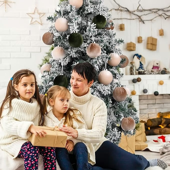 Samt-Weihnachtskugeln | 15-teilig, bruchsicher & stilvoll