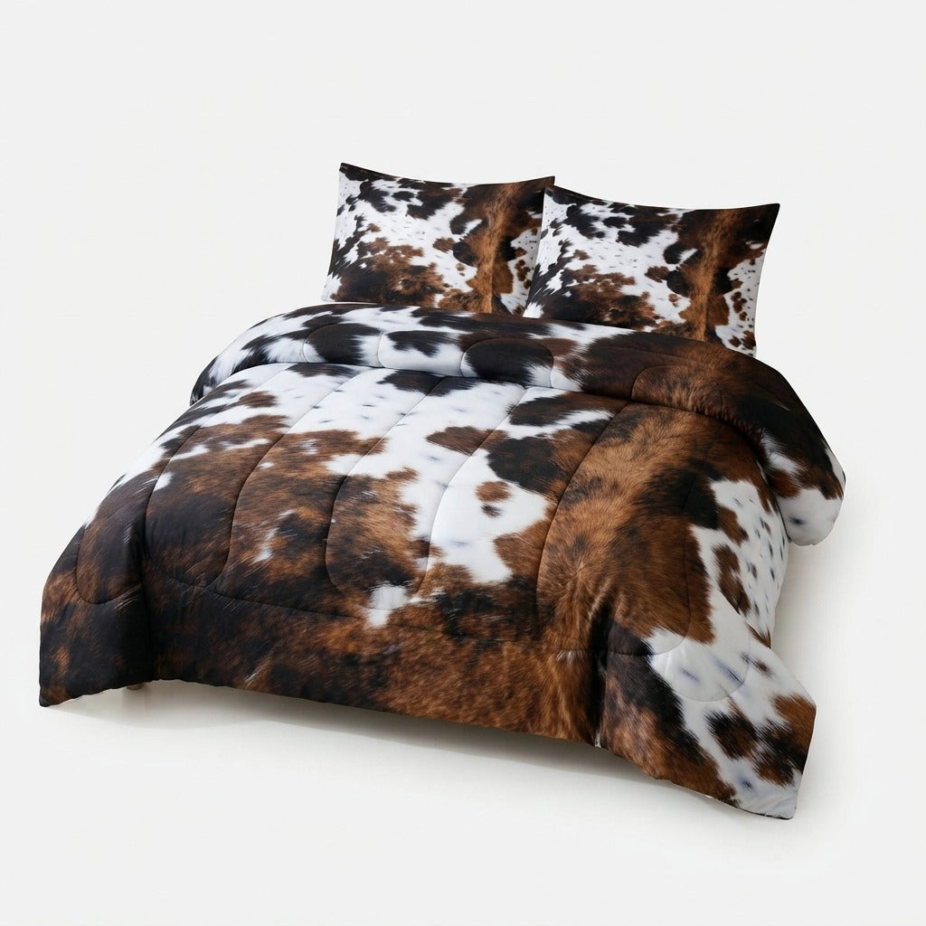 Bettdecken-Set Kuhflecken-Muster Polyester