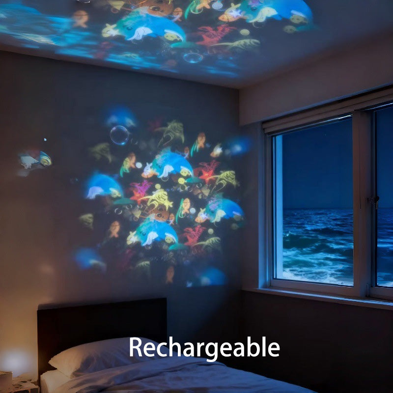 LED-Projektor mit rotierenden Unterwasser-Motiven