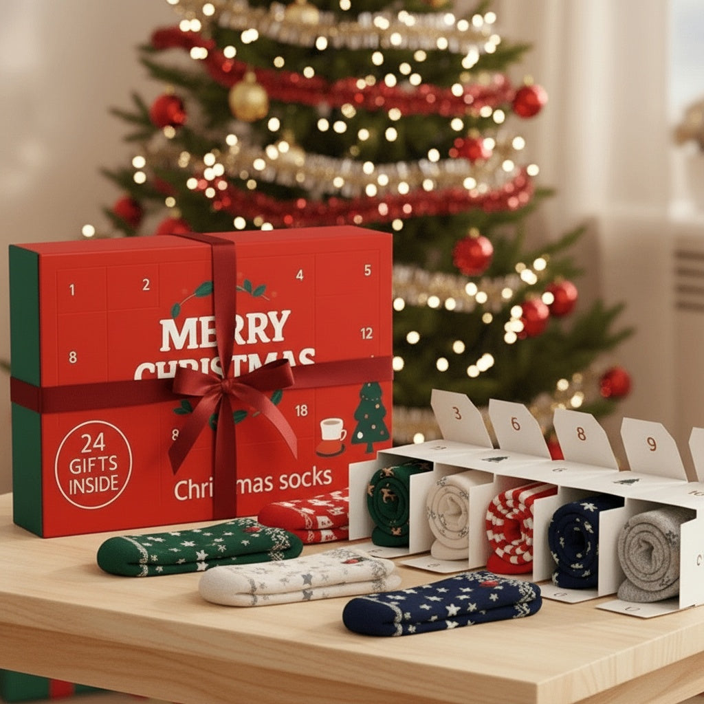Socken-Adventskalender Premium – 24 Tage Wohlfühl-Komfort