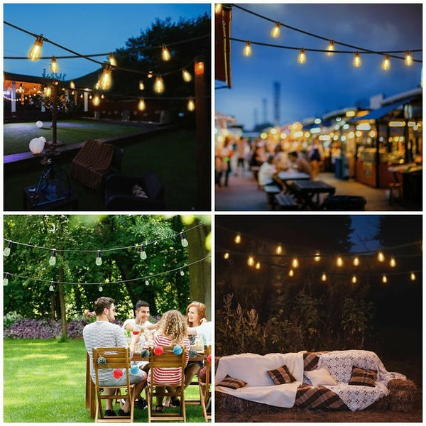 Solar-Lichterkette mit LED-Kugeln – Wetterfest und warmweiss