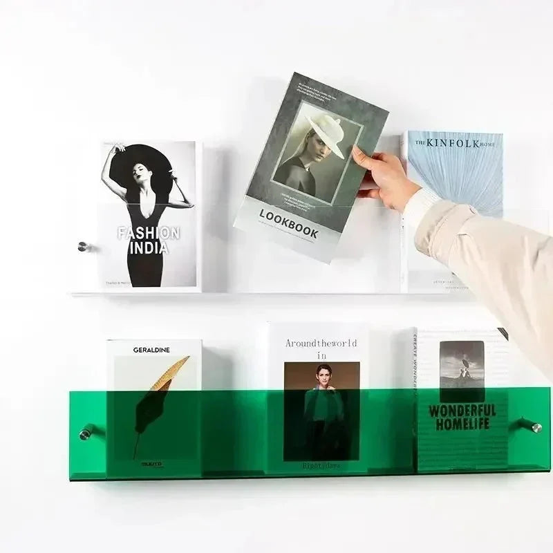 Wandregal für Bücher, Zeitschriften und Schallplatten, wandmontierbar