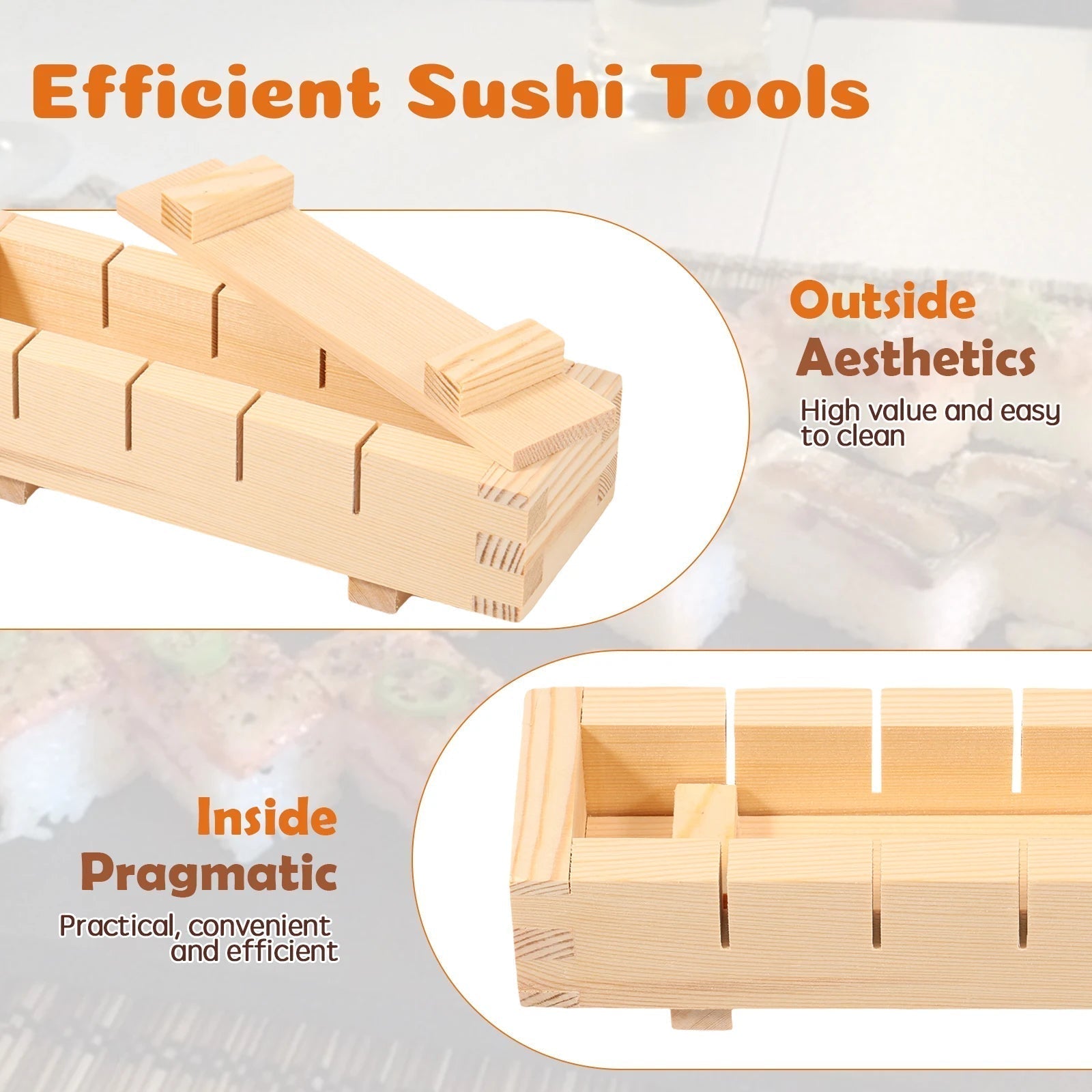 Sushi-Presse aus Holz – Perfekte Rollen zu Hause