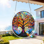 Acryl Puzzle-Fensterbild mit Lebensbaum-Motiv