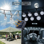 Solar-Lichterkette mit LED-Kugeln – Wetterfest und warmweiss