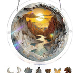 Acryl Puzzle-Fensterbild mit Lebensbaum-Motiv