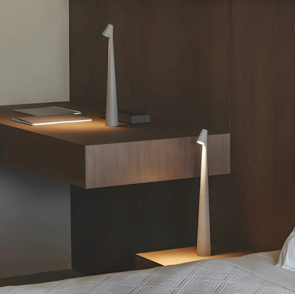Akku-Tischlampe aus Aluminium, kabellos mit 3-stufigem Touch-Dimmer und USB-Aufladung