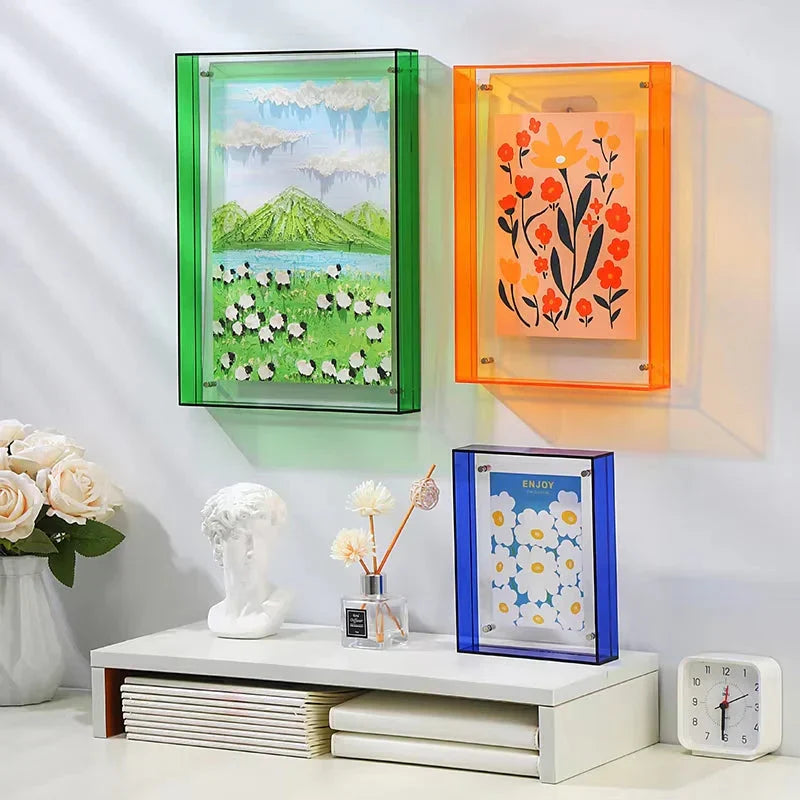 Acryl-Bilderrahmen doppelschichtig für Wand und Tisch