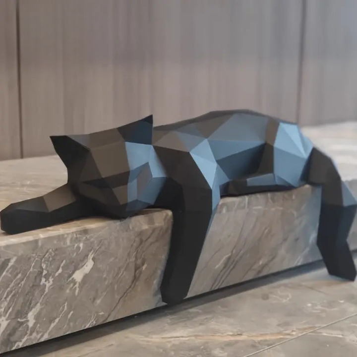 Polygon Katzenfigur aus Papier