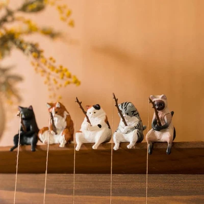 Mini Katzen Figuren Set mit 5 verschiedenen Posen