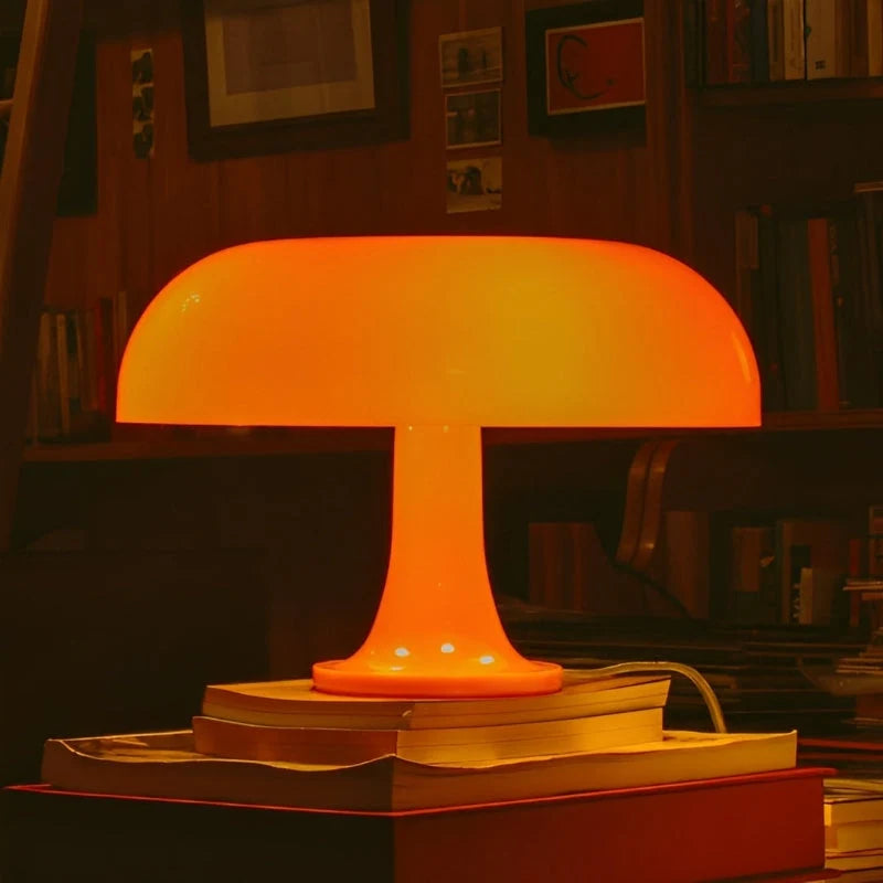 Pilz-Tischleuchte, dimmbar mit drei Lichtfarben, USB, Retro-Design