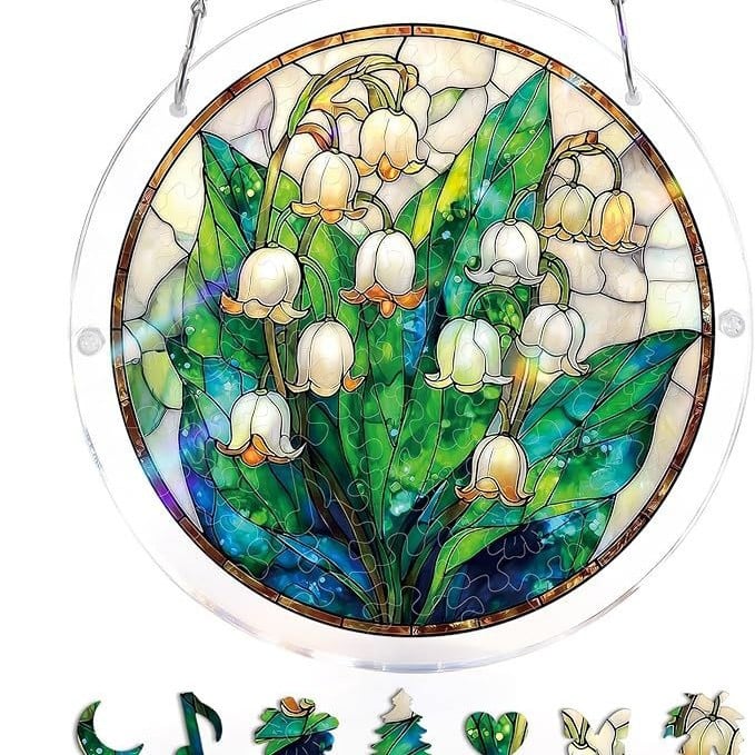 Acryl Puzzle-Fensterbild mit Lebensbaum-Motiv