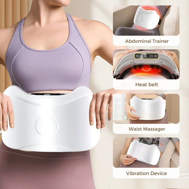 Bauchmassagegerät mit Wärme und Vibrationsmassage, kabellos mit Akku