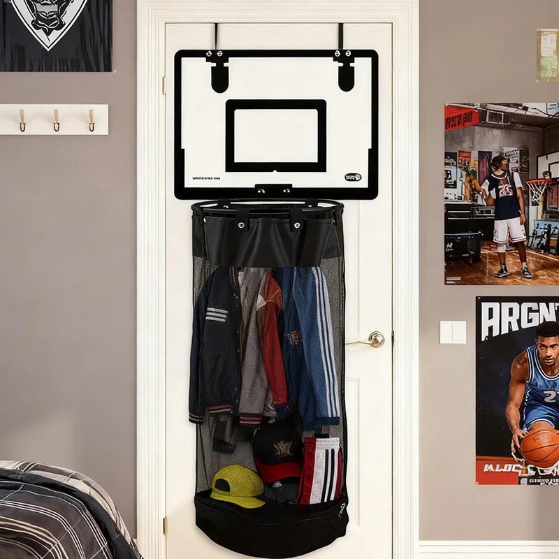 Wäschekorb im Basketball-Design, atmungsaktiver Netzkorb zum Aufhängen
