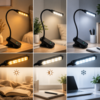 Leselampe LED mit Klemme – dimmbar und 180° drehbar