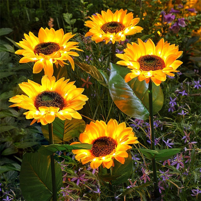 Solar Sonnenblumen-Gartenleuchten mit 6 Blüten