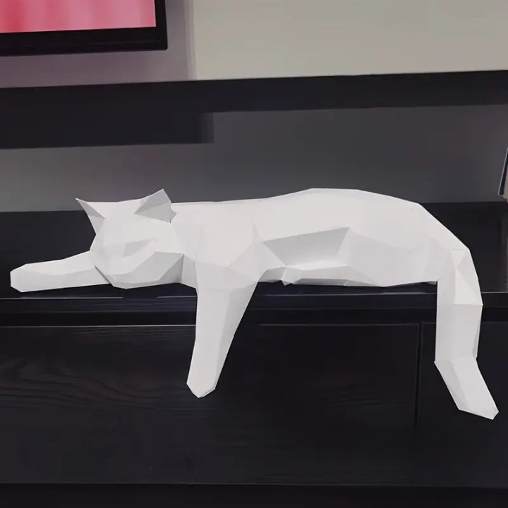Polygon Katzenfigur aus Papier