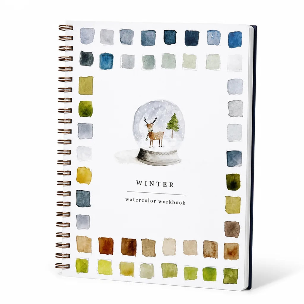 Aquarell-Malbuch für Anfänger mit 12 Motiven, Schritt-für-Schritt-Anleitungen, 120 lb Recyclingpapier