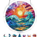 Acryl Puzzle-Fensterbild mit Lebensbaum-Motiv