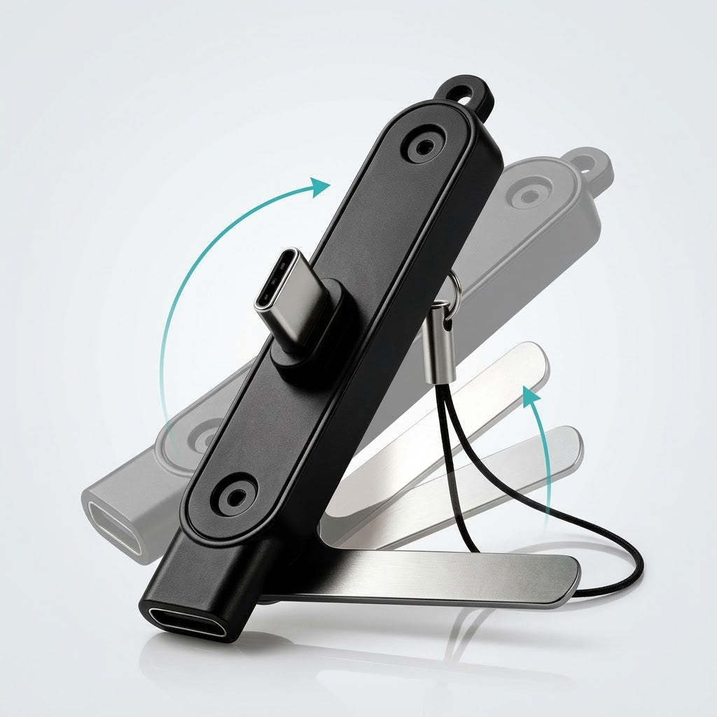 USB-C-Ladeadapter mit 360°-Klappständer