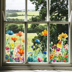 Fensteraufkleber Blumen & Schmetterlinge – Wildblumen-Motiv