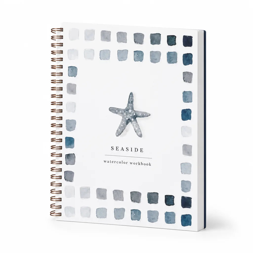 Aquarell-Malbuch für Anfänger mit 12 Motiven, Schritt-für-Schritt-Anleitungen, 120 lb Recyclingpapier