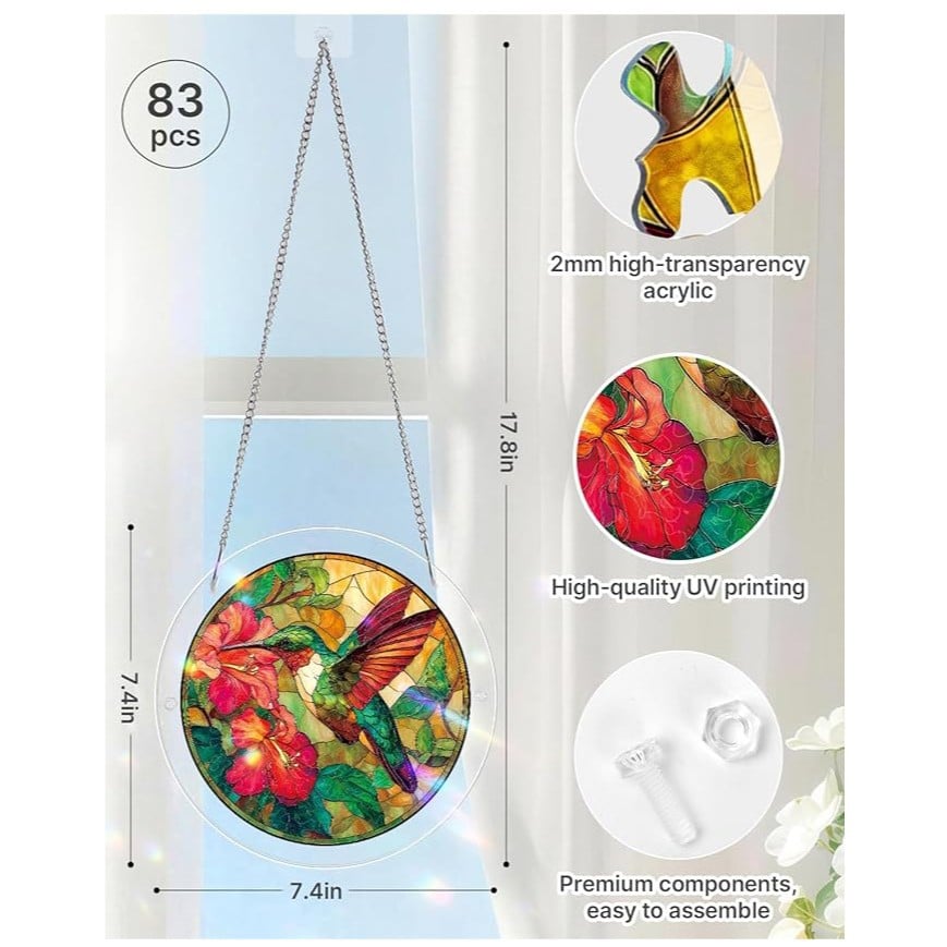 Acryl Puzzle-Fensterbild mit Lebensbaum-Motiv