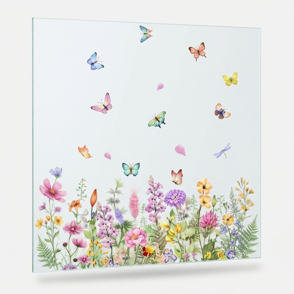 Fensteraufkleber Blumen & Schmetterlinge – Wildblumen-Motiv