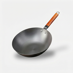 Edelstahl-Wok mit Holzgriff