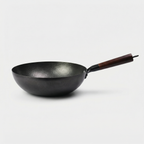 Kohlenstoffstahl Wok mit Holzdeckel – Antihaftbeschichtung