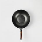 Kohlenstoffstahl Wok mit Holzdeckel – Antihaftbeschichtung