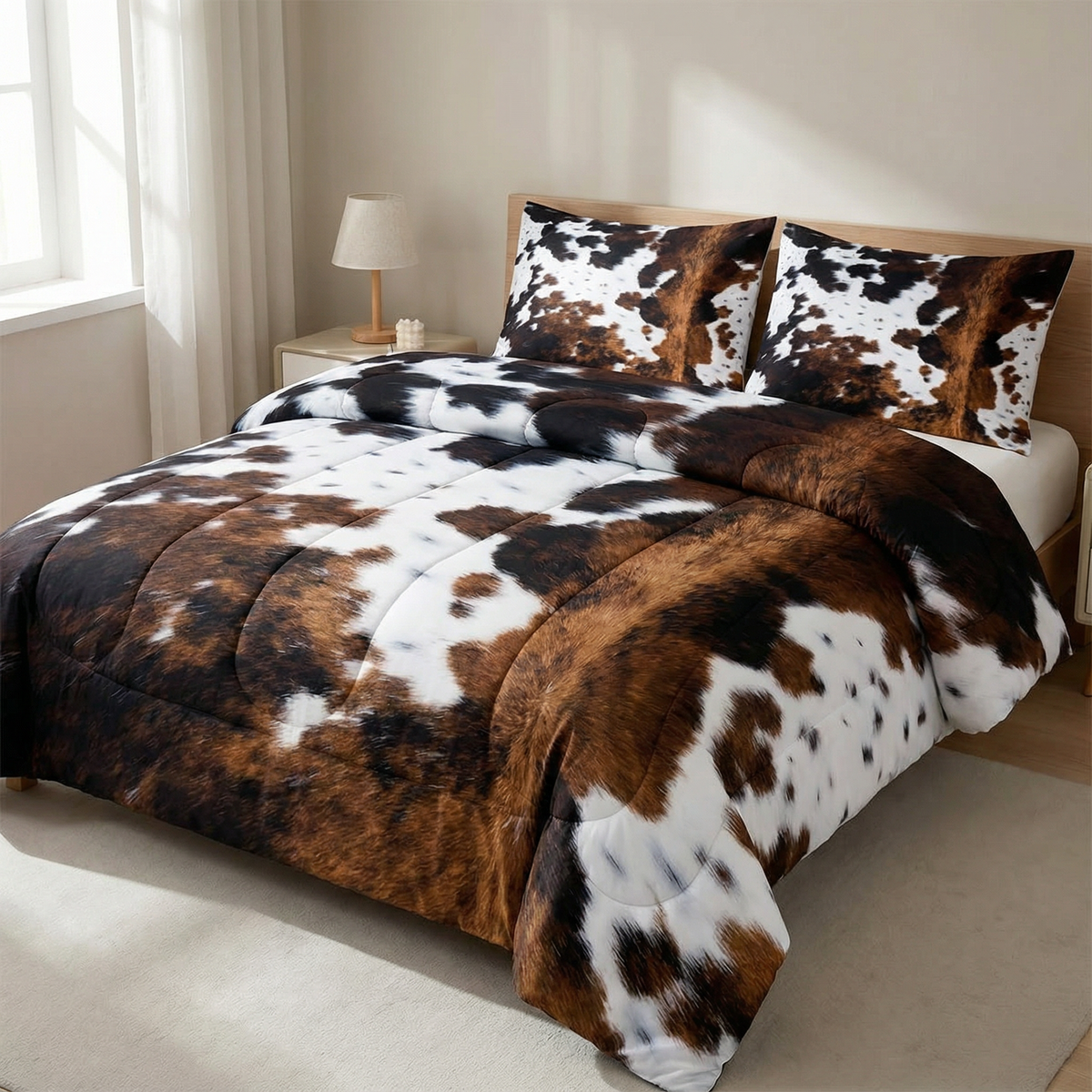 Bettdecken-Set Kuhflecken-Muster Polyester