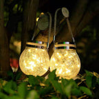Solar-Gartenleuchte mit Crackle-Glas