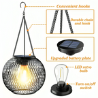 Solar-Gartenlaterne mit Metallgitter – Warmweiss, 36h Leuchtdauer