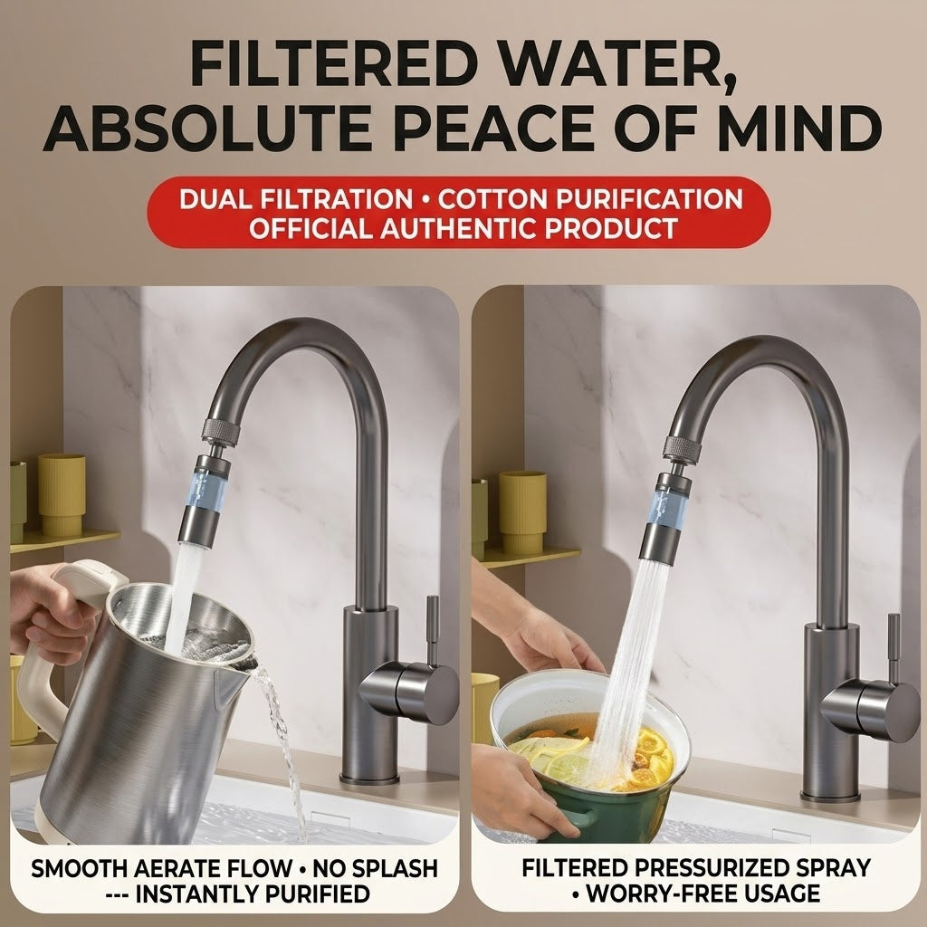 Wasserhahn-Filter mit 360° Drehfunktion