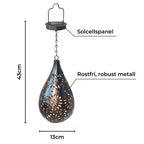 Solar-Gartenlaterne mit Schattenmustern – Tropfenform