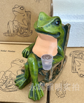 Solar-Gartenfigur Frosch auf Schaukelstuhl mit LED-Beleuchtung