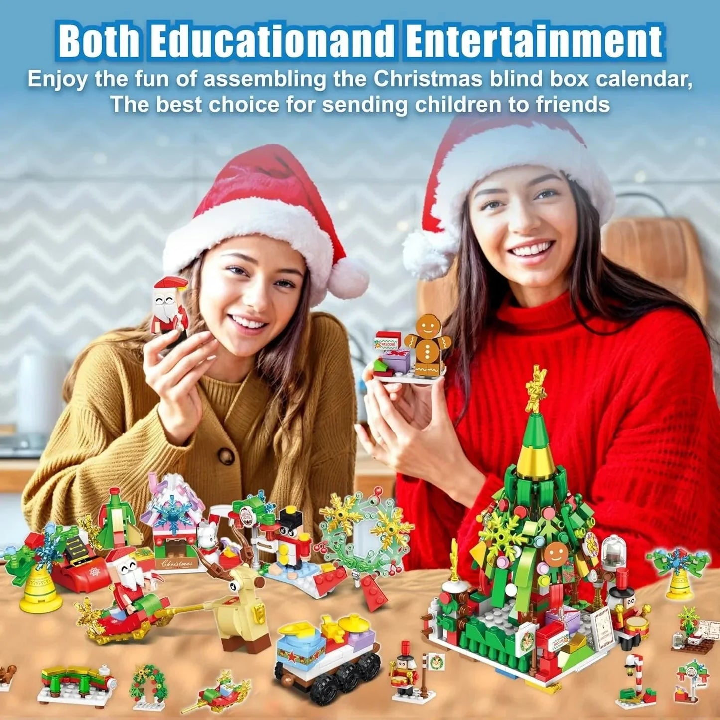 Bausteinset Adventskalender | 24-teiliges Bauvergnügen für Kinder