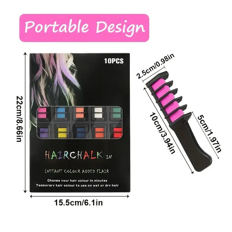 Haar-Farbkämme 10er Set | Leuchtende Farben, sanft & vielseitig
