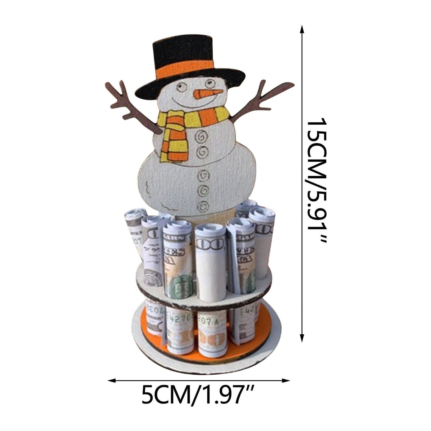 Schneemann Geldhalter | Massivholz, festliche Weihnachtsdeko