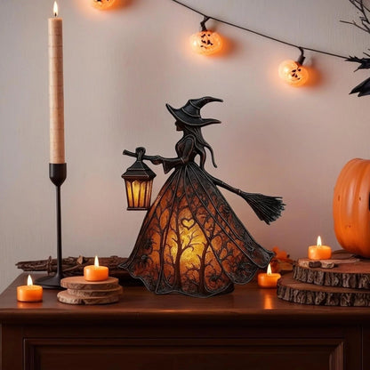 Halloween-Hexenlampe | Stimmungsvolles LED-Licht aus Harz