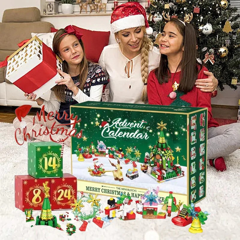 Bausteinset Adventskalender | 24-teiliges Bauvergnügen für Kinder