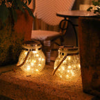 Solar-Gartenleuchte mit Crackle-Glas