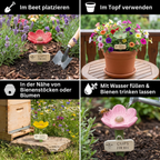 Blumenförmige Bienen-Tränke – Bunte Wasserspender für den Garten